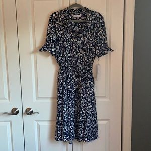 NWT Calvin Klein floral print midi shirtdress